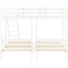Triple Sleeper Bunk Beds Single Bed Pine Wood Bed Frame Kids Children Bed White