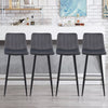 Set of 2 Velvet Chairs High Back Bar Stools Footrest Backrest Metal Legs Pub