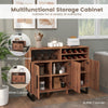 Home Wine Bar Cabinet Kitchen Buffet Sideboard w/ 3 Door & Adjustable Shelves