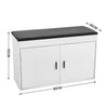 Wooden Shoe Bench Hallway Storage Shoe Cabinet Footwear Organizer Padded Seat
