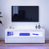 Modern 120CM TV Unit Cabinet Stand Set White High Gloss with LED Lights Drawers