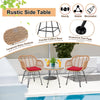 3Pcs Outdoor PE Rattan Conversation Furniture Garden Bistro Table Chairs Set