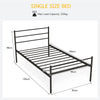 3FT Single Size Metal Bed Heavy-duty Platform Bed Frame with Headboard
