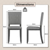 Armless Kitchen Chairs Upholstered Dining Chairs Set of 2-Gray