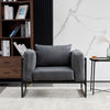 Single/Double/Triple Sofa Armchair Faux Leather Cushion Seat Metal Frame Armrest