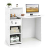Office Reception Desk Front Counter Desk w/ Adjustable Shelf-White
