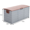 Brown&Grey 290L Plastic Storage Box Patio Gardening Tools Chest Box with Wheels