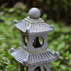 Outdoor Fountain Solar Powered Pagoda Garden Cascading Water Feature with Lights