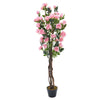 Large Potted Bunch Rose Blossom Flower Artificial Tree Plant Garden Home Decor