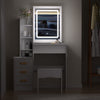 Dressing Table With Led Lights Sliding Mirror 4 Drawers Vanity Table Makeup Desk