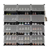 48 Pairs Portable Shoe Shelves 12-Cube Shoe Storage Cabinet w/Removable Shelf