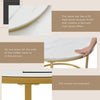 Round Nesting Coffee Table with Storage Drawer Stacking Side Tables Set White