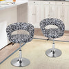 2x Black White Leopard Print Padded Barstools Adjustable Swivel Bar Stool Chair