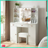 Bedroom Vanity Set Dressing Table Makeup Desk with Mirror 3-Drawer Stool Cabinet