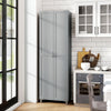 Modern Utility Storage Organizer Double Door Tall Storage Cabinet-Grey