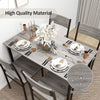 4 Piece Dining Table and Chairs Set Metal Frame Kitchen Table with 4 Seat Grey