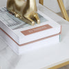 Marble Vein Side Table with Gold Metal Legs Vintage Lounge Living Room Bedside