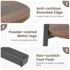 Round Side Table Wooden 2-Tier Sofa End Beside Accent Table W/ Storage Shelf