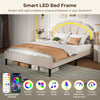 5FT King Soft Velvet Bed Upholstered LED Bed Frame