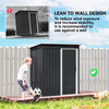 5 x 3ft Garden Storage Shed Sliding Door Sloped Roof Tool, Black