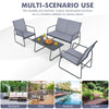 4 Pcs Outdoor Loveseat Chairs Table Set Metal Frame Garden Patio Furniture Set