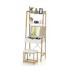 Vanity Table Set Wooden Makeup Dressing Desk & Stool w/Flip Top Mirror Golden