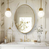 Gold Aluminum Frame Oval Vanity Mirror Wall Mounted Art Mirror for Bedroom Decor