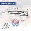 GYMAX 45 CM Basketball Rim Replacement Wall Mounted Basketball Hoop