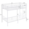 Twins Bunk Bed Metal Frame Single Loft Sleeper Bed W/ Ladder Safety Guardrail UK