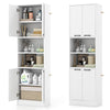 Kitchen Pantry Cabinet 190cm Tall Freestanding Cupboard w/ Doors & Shelves White