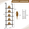 5-Tier Ladder Shelf Bookshelf Wall Mounted Storage Organizer Plant Display Rack