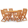 7 Piece Folding Outdoor Dining Set Solid Eucalyptus Wood vidaXL