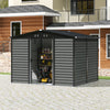 Galvanized Outdoor Storage Shed Black Utility Room Tool Room Durable and Sturdy