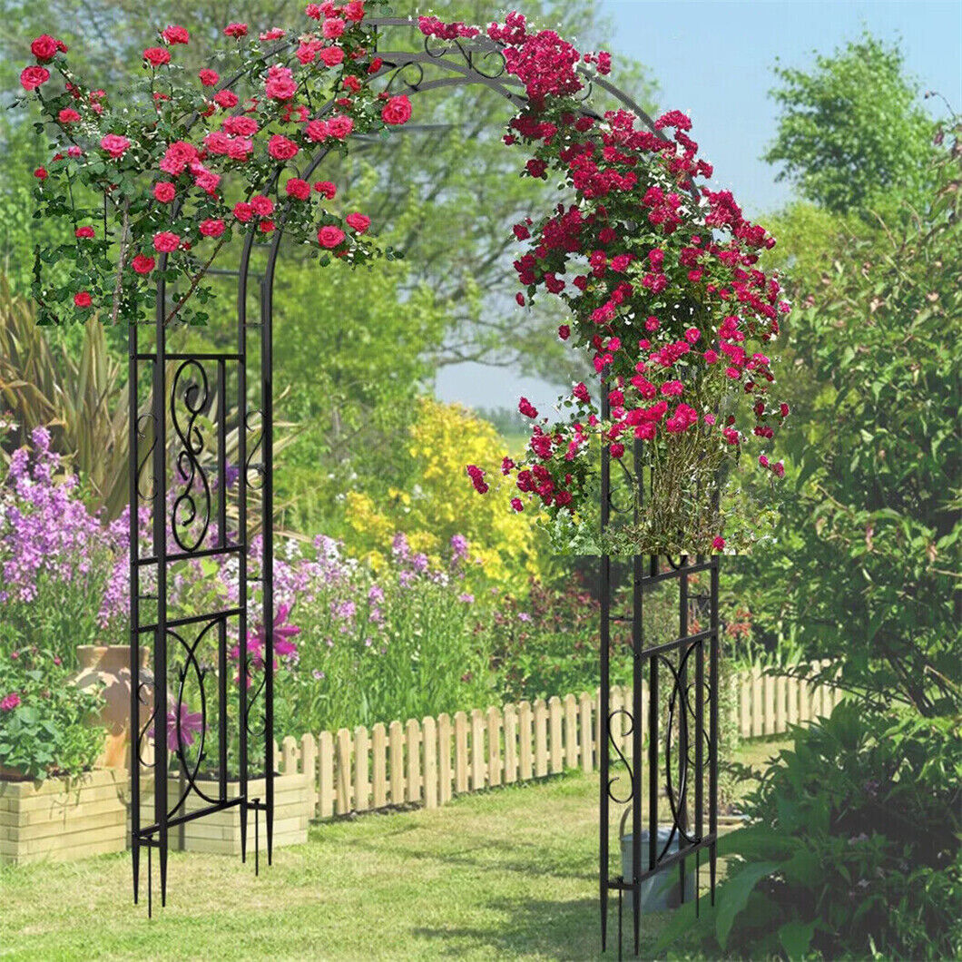 Heavy Metal Garden Arch Trellis Climbing Plants Vine Rack Outdoor Wedd ...
