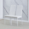 Small Space Dining Set 3Pcs Square Dining Table+ 2 Dining Chair Set White Wooden