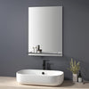 Frameless Bathroom Mirror with Glass Shelf Large Hanging Wall Rectangle Vanity