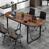 Oval Home Office Table Large Business Furniture-Brown