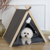 Folding Pets Teepee Tent Cat Dog Puppy Sleep Bed Tipi Play House Kennel Cushion