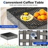 3 Pieces PE Rattan Conversation Set Patio Furniture Set White
