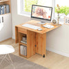 Folding Dining Table Drop Leaf Table Foldable Office Table-Natural