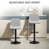 Bar Stools Set of 2 Adjustable Swivel Bar Chairs with Backrest Grey