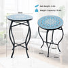 Outdoor Patio Side Table Mosaic Accent Table Coffee Table Porch Plant Stand Blue