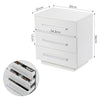 High Gloss Bedside Table RGB LED Nightstand 2/3 Drawers Side Table Storage