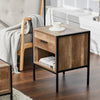 Industrial Wooden Retro 1 Drawer Bedside Cabinet Side Table Shelve Storage Unit