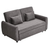2 Seater Sofa Grey Fabric Convertible Sofabed with 2 Cushions Daybed Living Room