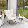Wooden&Metal Frame Nursing Rocking Chair Glider Rocker Armchair for Living Room