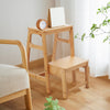Folding 2-Step Stool Bamboo Wood Adult Kid Step Ladder Chair Stool Display Stand