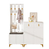 Shoe Storage Cabinets with Drawers, Shoe Bench and Coat Rack Wardrobe Set White