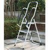 3 Step Ladder Folding Safety Stool Non Slip Tread Steel Foldable With Handrail