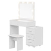 Modern Dressing Table Large Vanity Set with LED Mirror Cabinet Stool Drawers UK